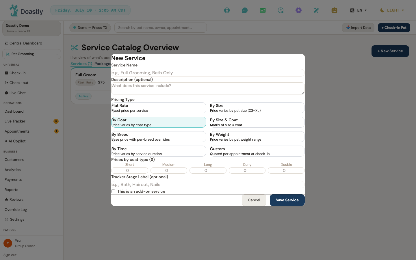 Pricing model — By Coat