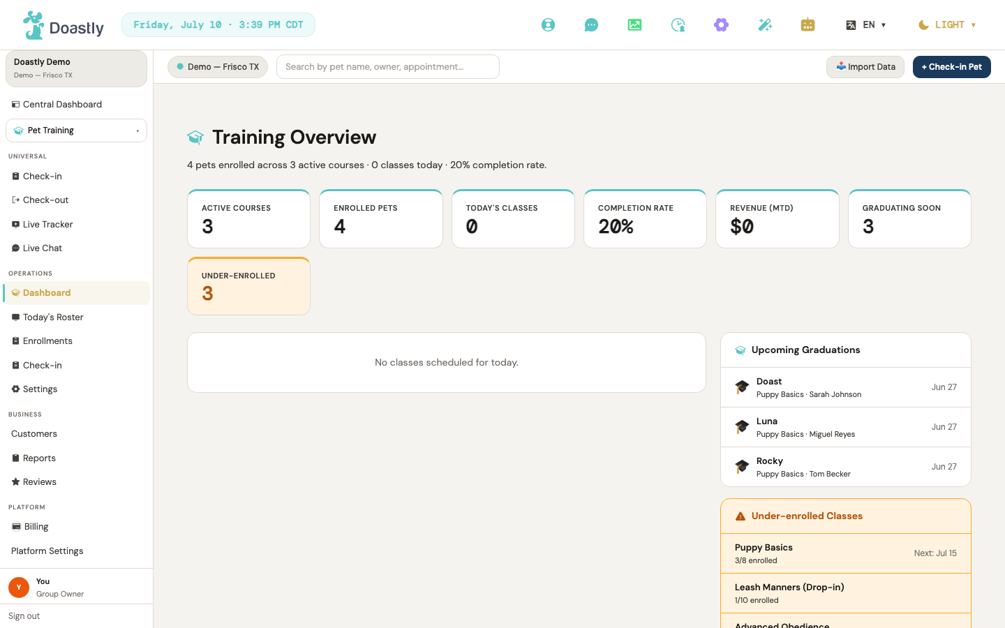 Courses &amp; schedule